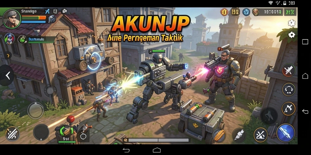 Tampilan menarik dari gameplay strategis AKUNJP dengan unit dan taktik yang beragam.