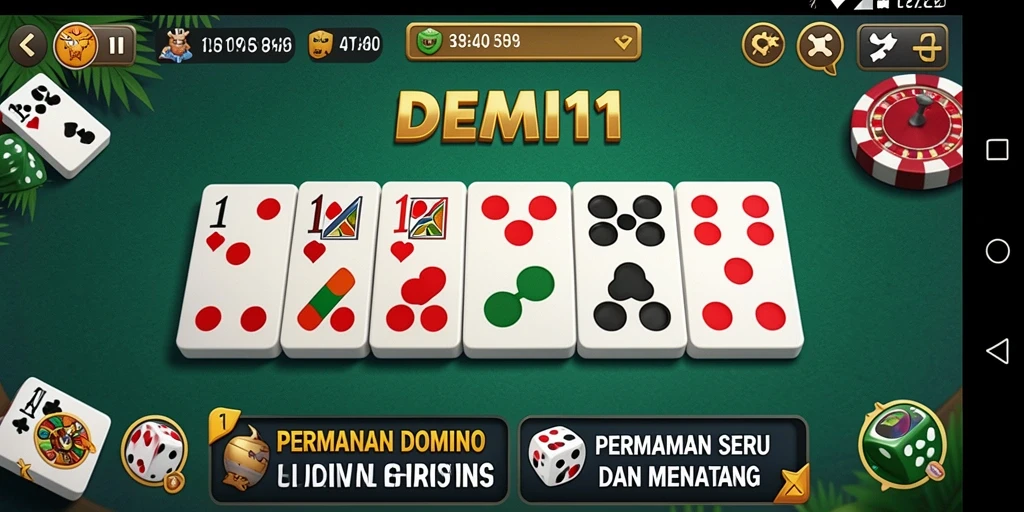 Tampilan gameplay seru dalam permainan Domino DEMI11.