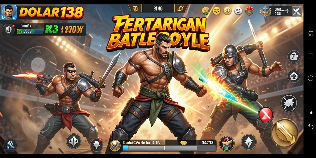 Gameplay intens DOLAR138 dalam mode Battle Royale.