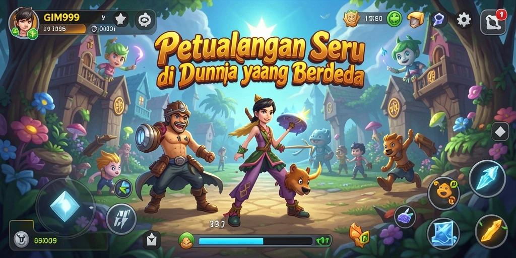 Tampilan gameplay GIM999 yang menegangkan dan berwarna.