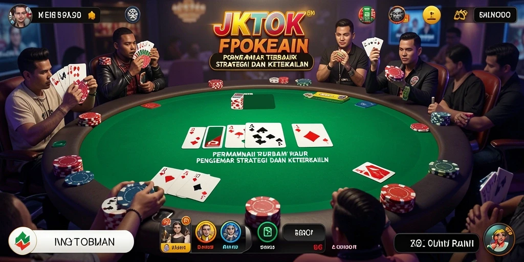 Tampilan gameplay Poker yang seru dan mendebarkan di JKTOK.