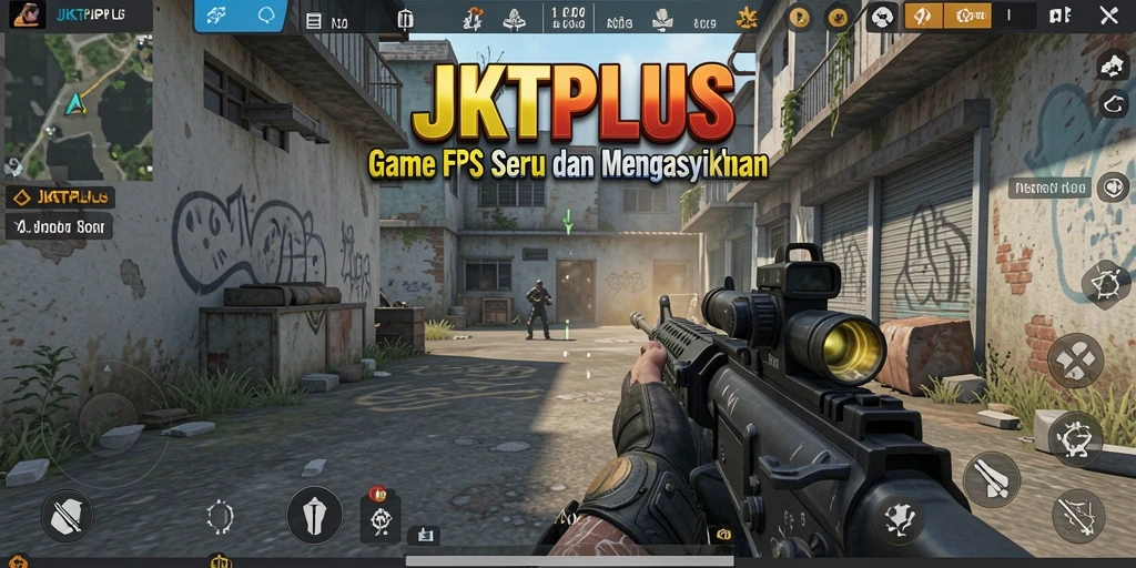 Tangkapan layar menampilkan gameplay intens JKTPLUS yang penuh aksi.