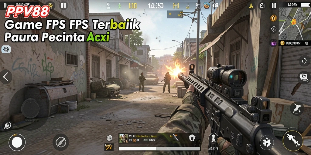 Tangkapan layar gameplay PPV88 menampilkan aksi tembak-menembak yang mendebarkan.