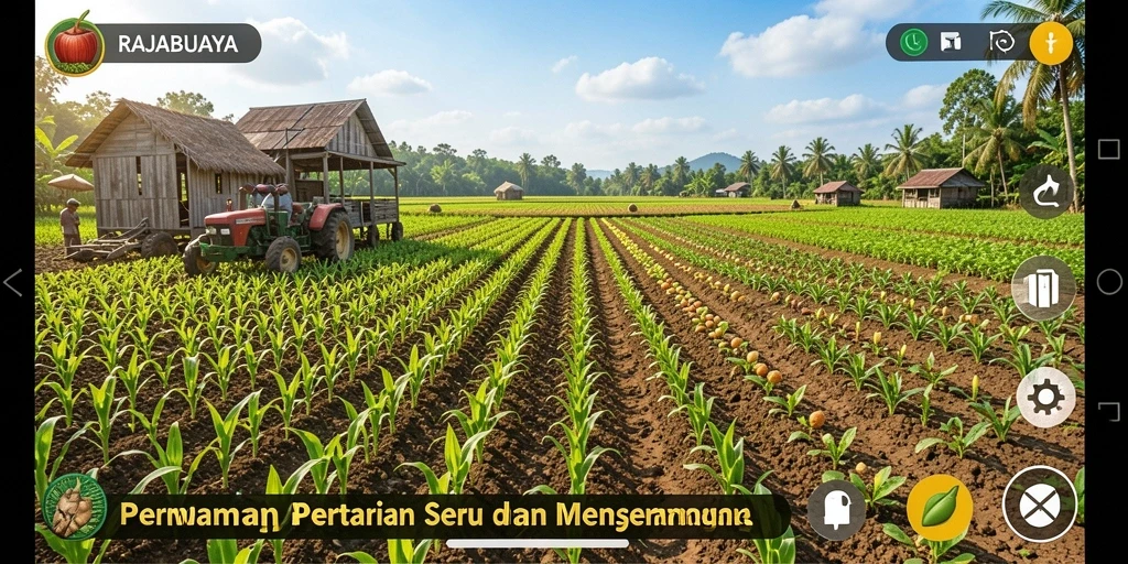 Tampilan gameplay RAJABUAYA yang menarik saat berkebun.