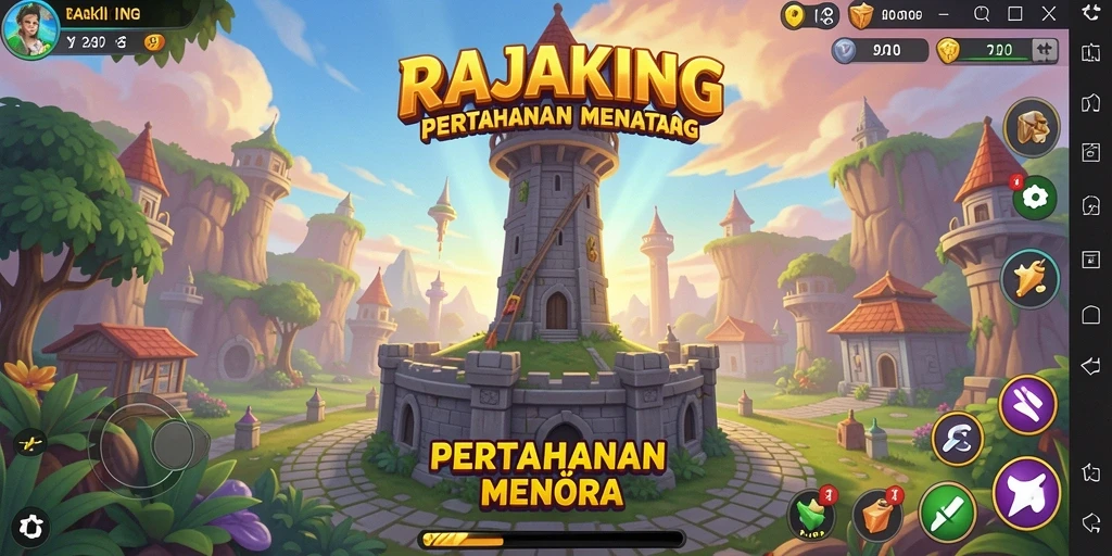 Tampilan gameplay RAJAKING yang seru dan menantang dalam Tower Defense.