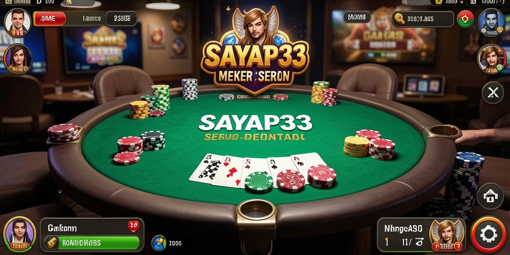 Screenshot gameplay <strong>SAYAP33</strong> yang menunjukkan aksi seru permainan Poker.