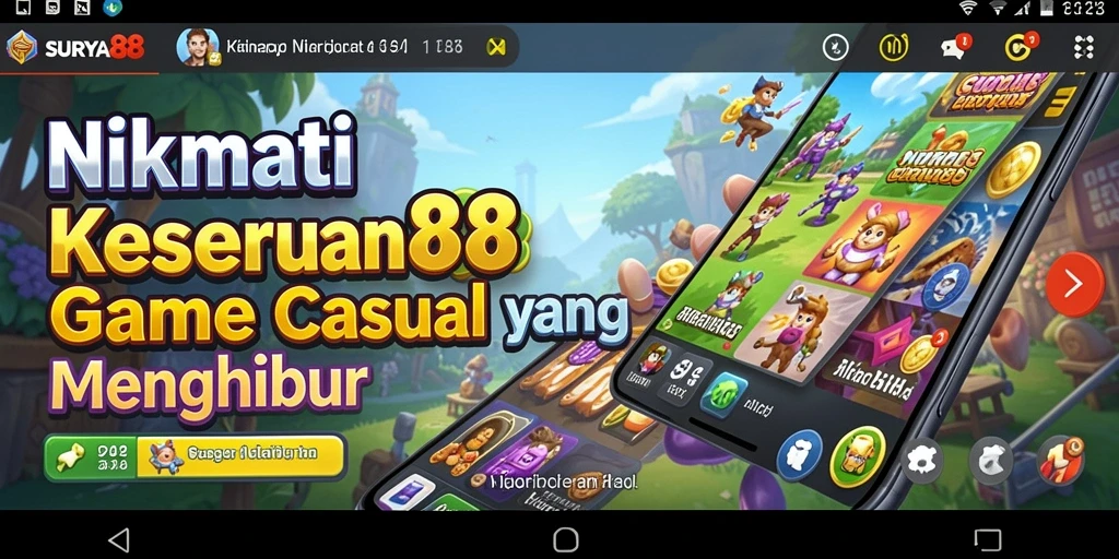 Tampilkan keseruan gameplay SURYA88 dalam suasana santai.